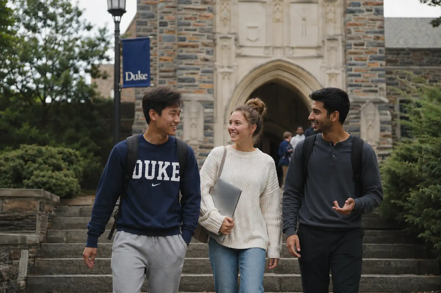 Students walking at Duke